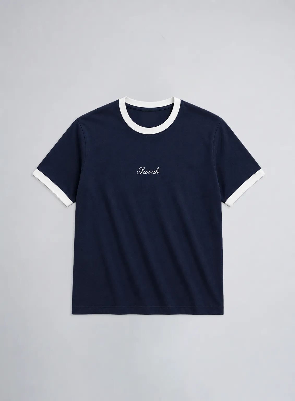 Ringer T-Shirt – Navy blue & White