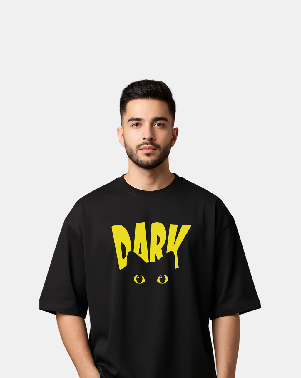 Dark Cat Eyes Oversized T-Shirt – Black