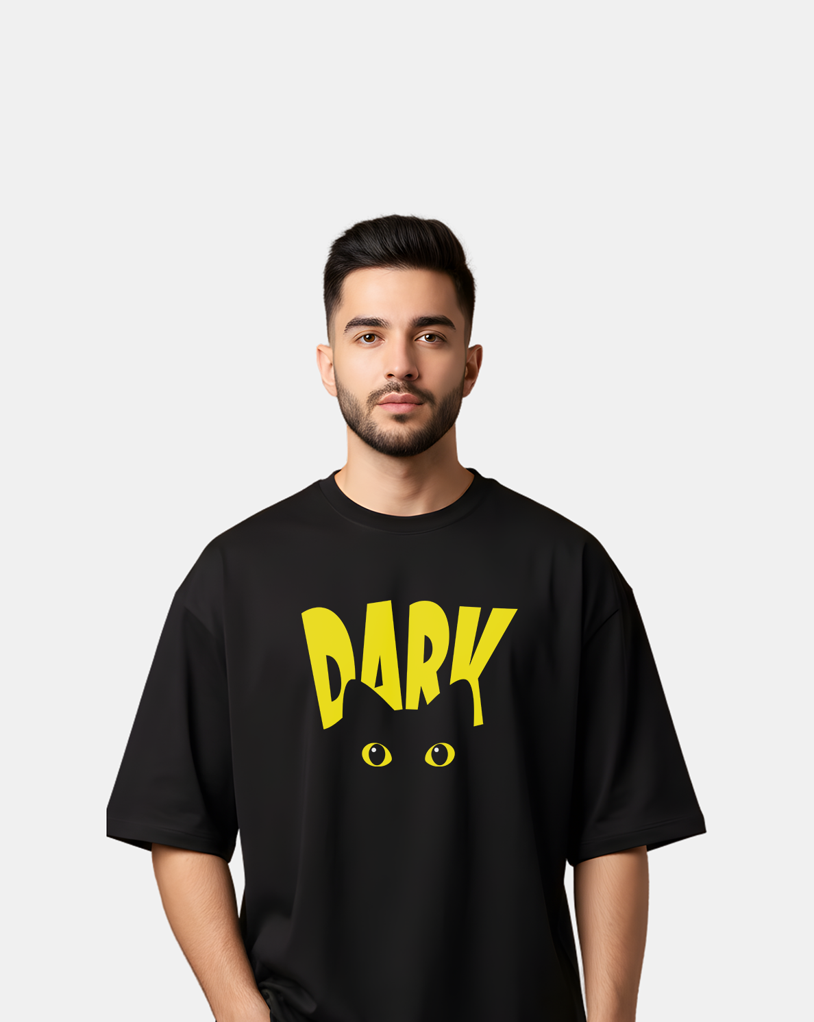 Dark Cat Eyes Oversized T-Shirt – Black
