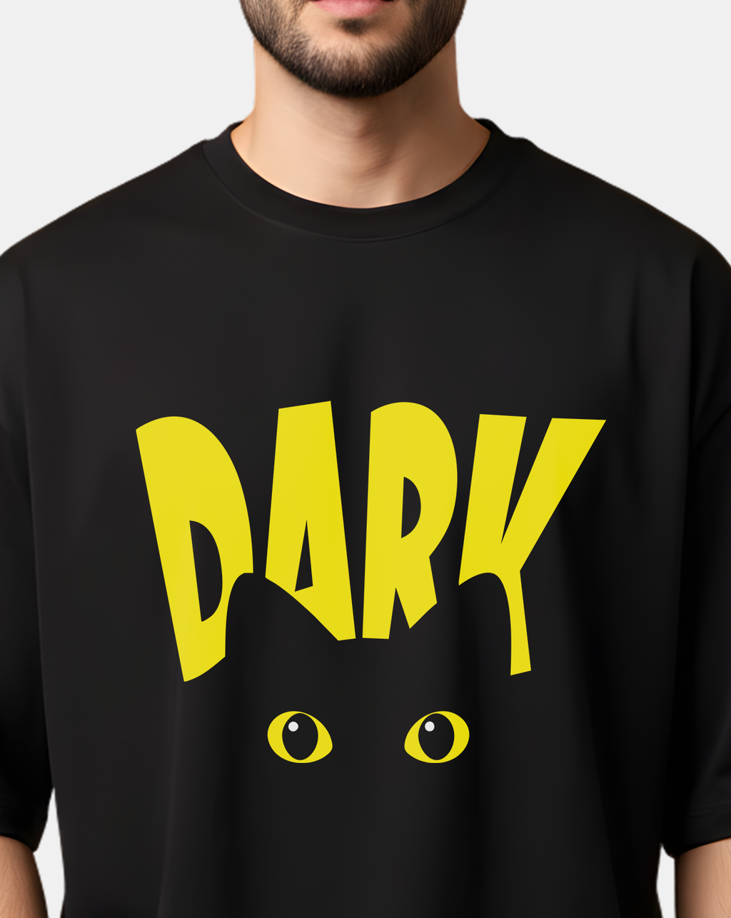 Dark Cat Eyes Oversized T-Shirt – Black