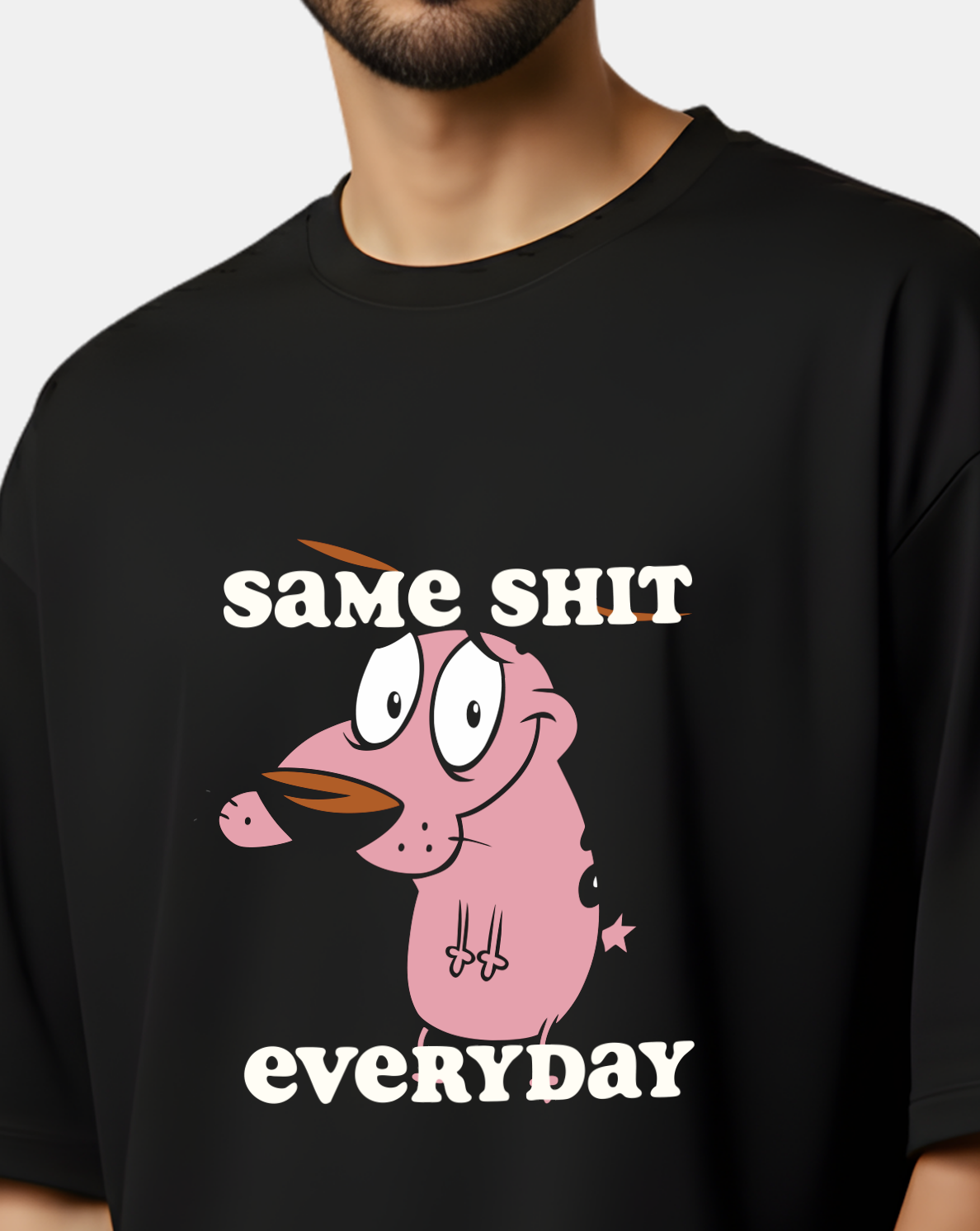 Courage Cartoon - Oversized T-Shirt