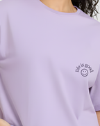 Life Is Good – Lavender Minimal Oversized T-Shirt