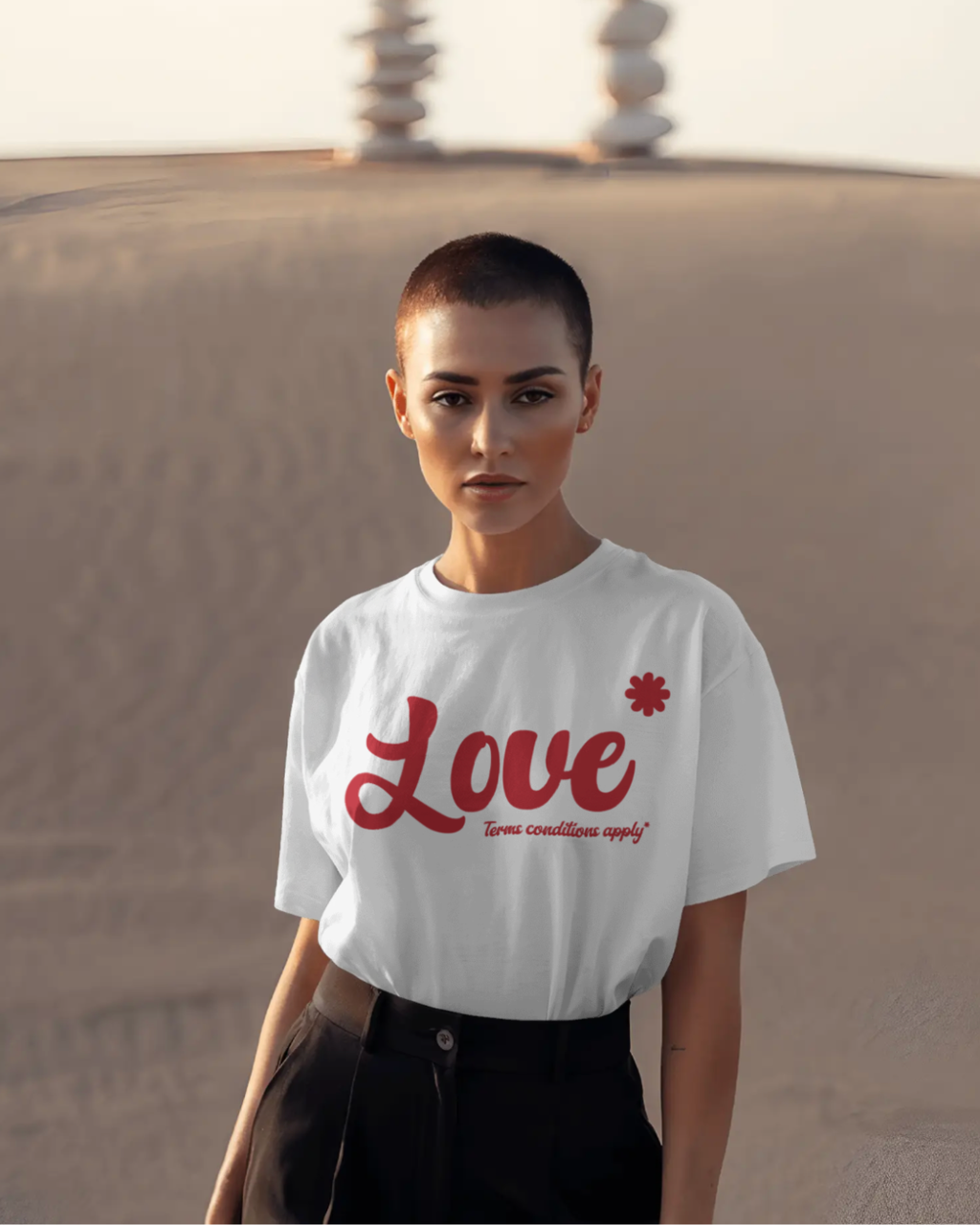 Love, T&C Applied Tee – White