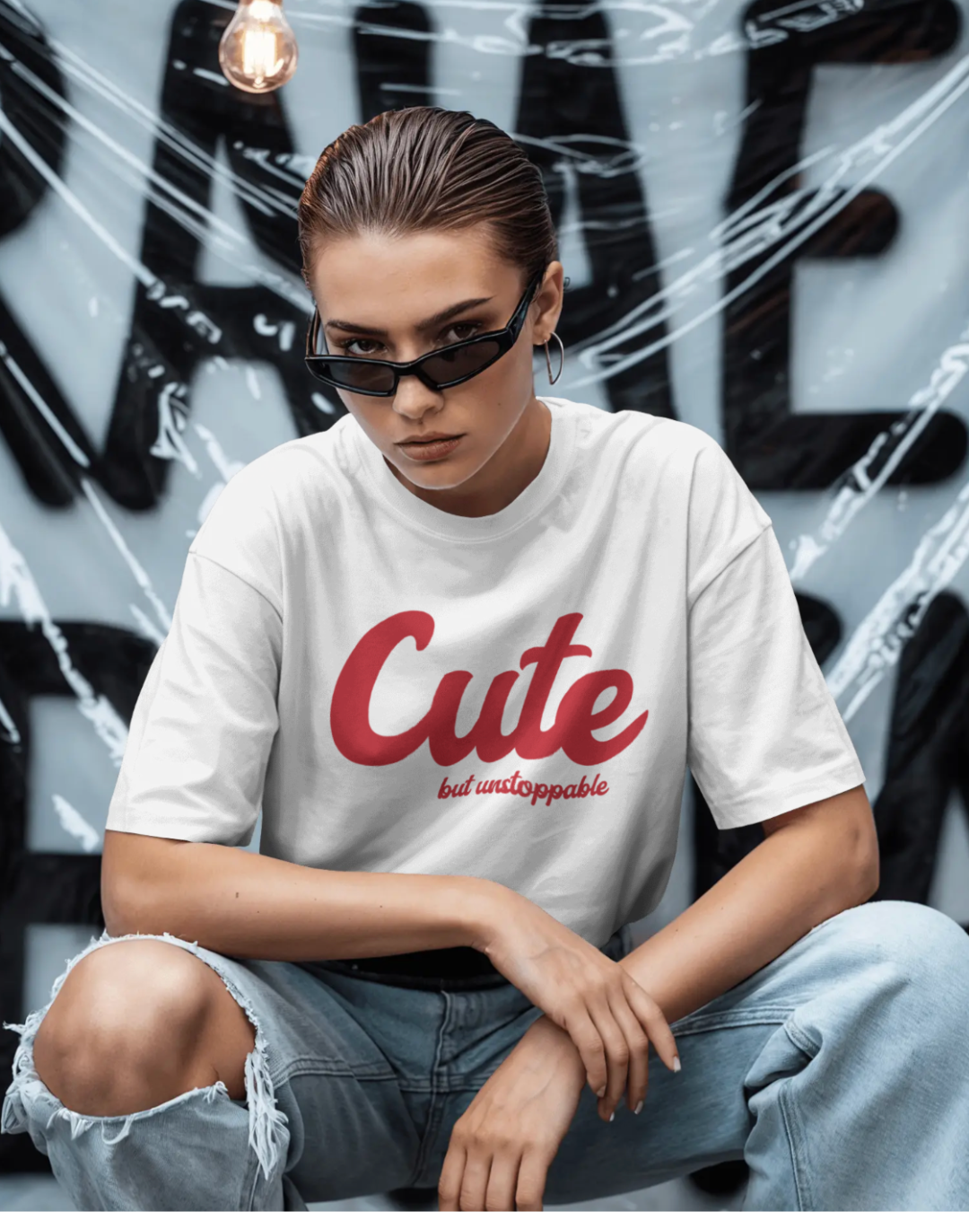 Cute, But Unstoppable Tee – White
