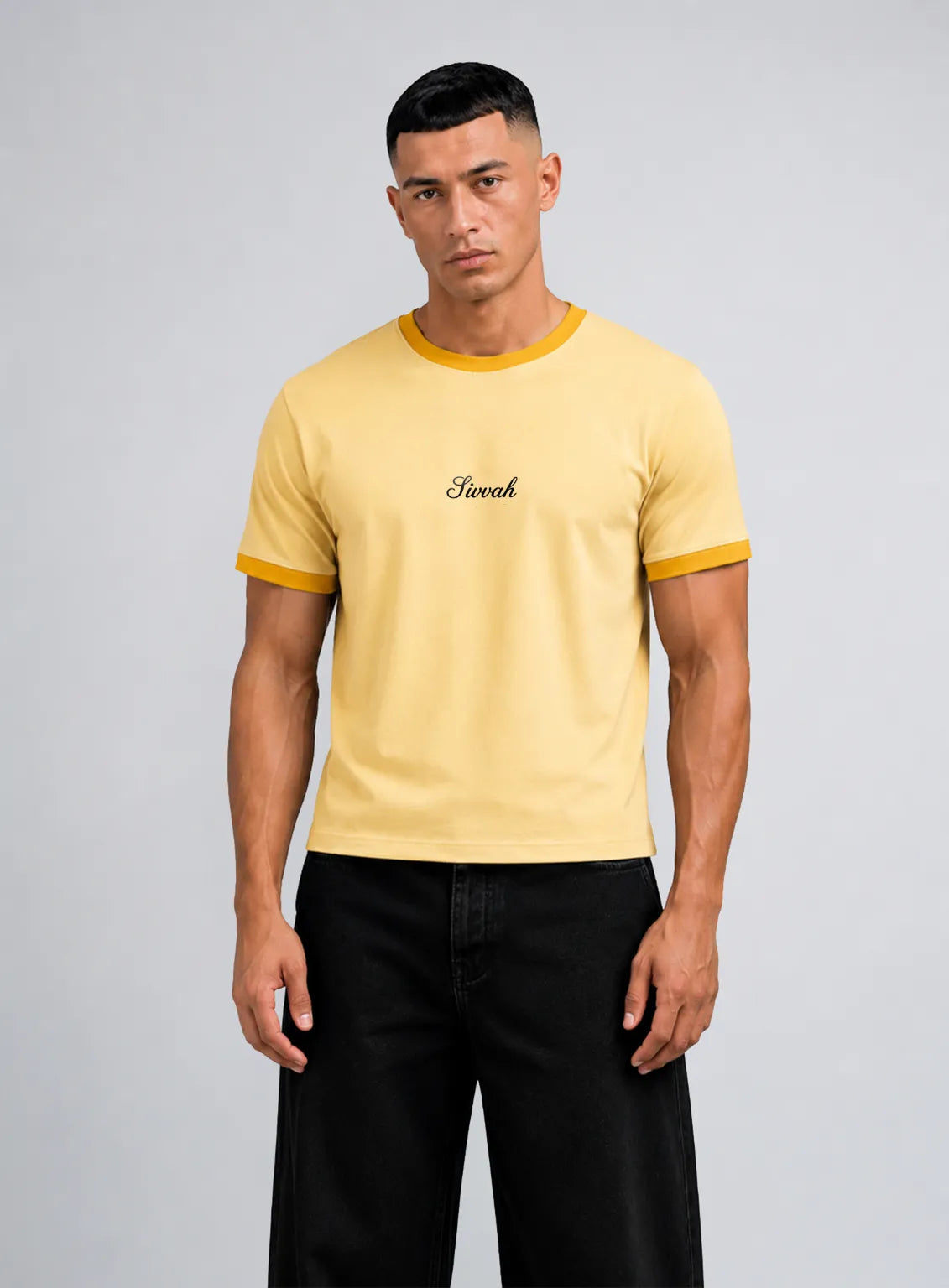 Ringer T-Shirt – Butter Yellow & Mustard
