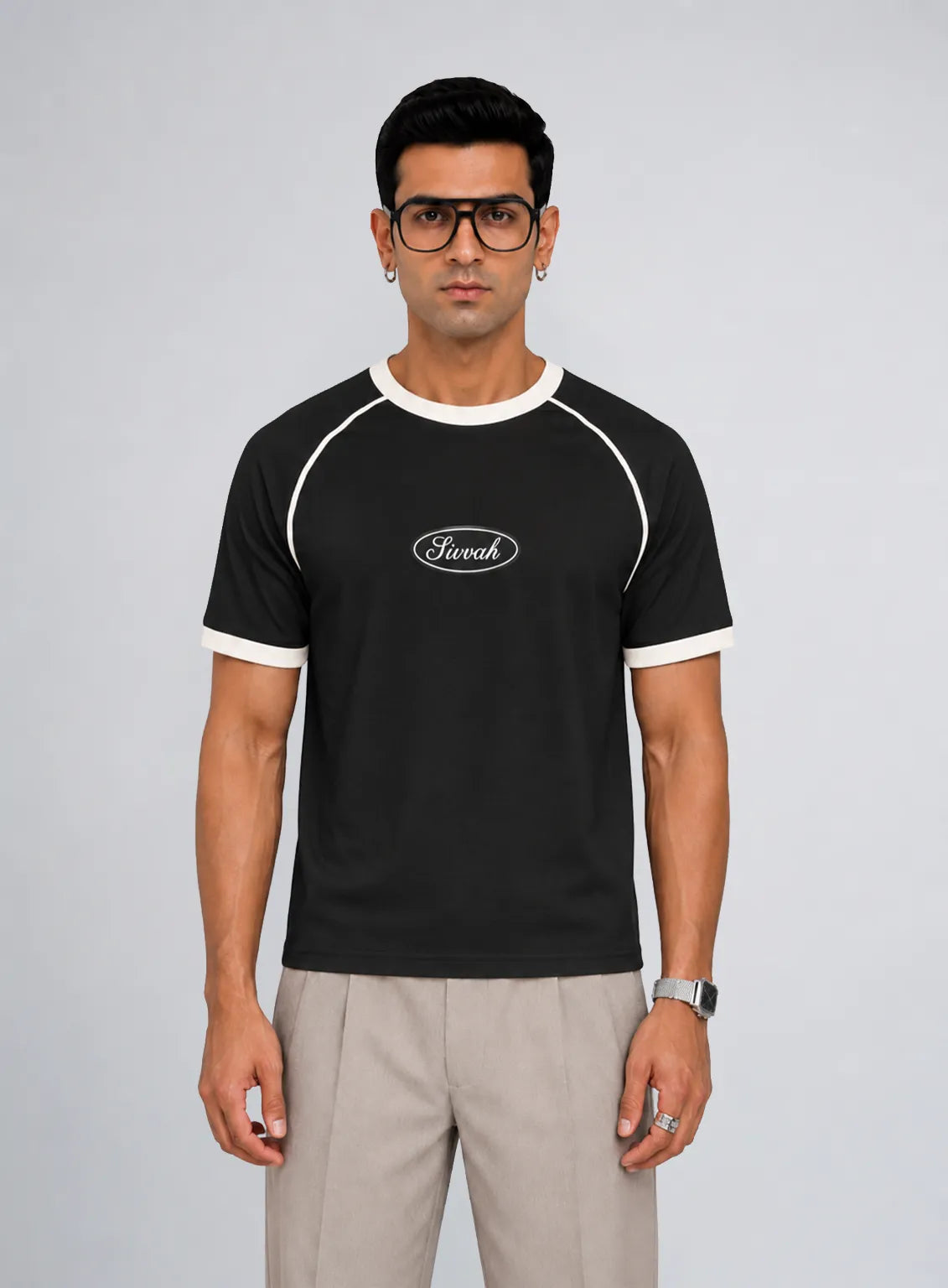 Ringer T-Shirt – Black & Liner White