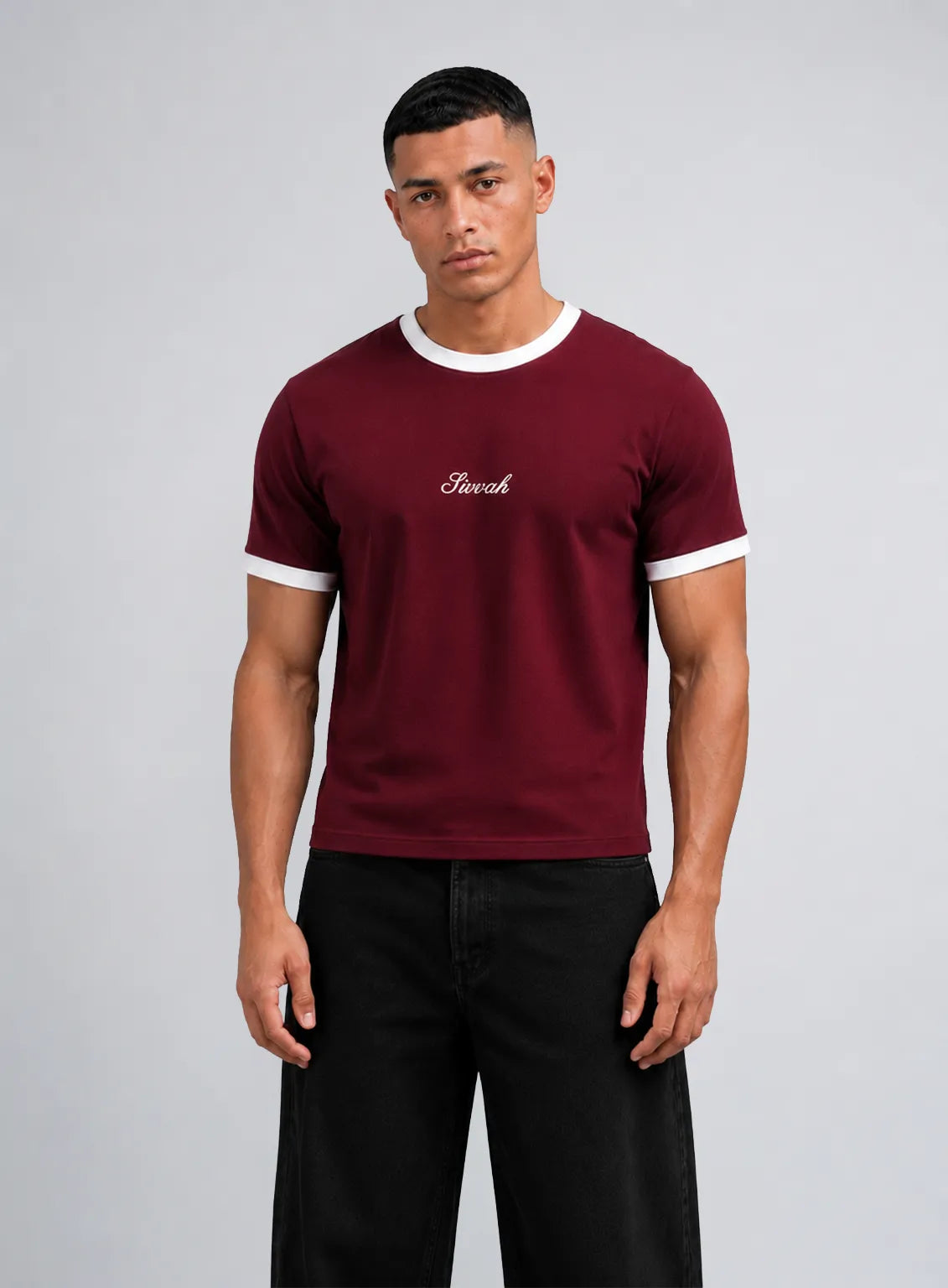 Ringer T-Shirt – Maroon & White