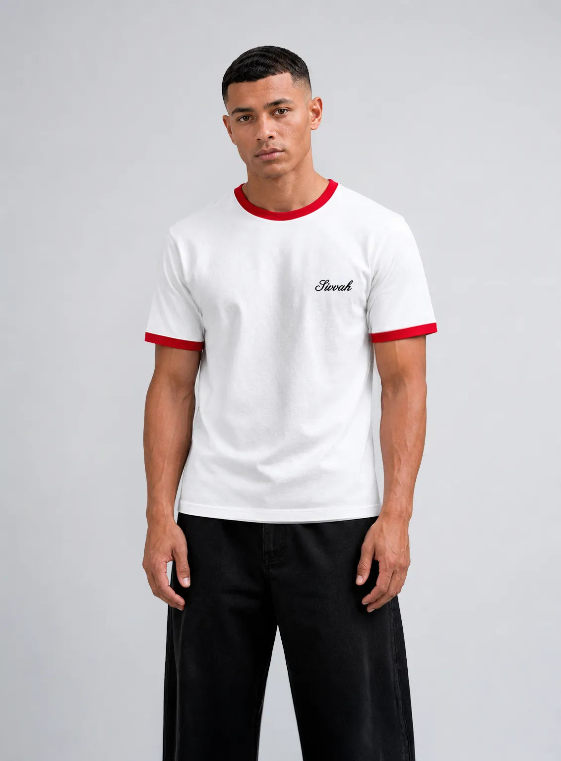 Ringer T-Shirt – White & Red