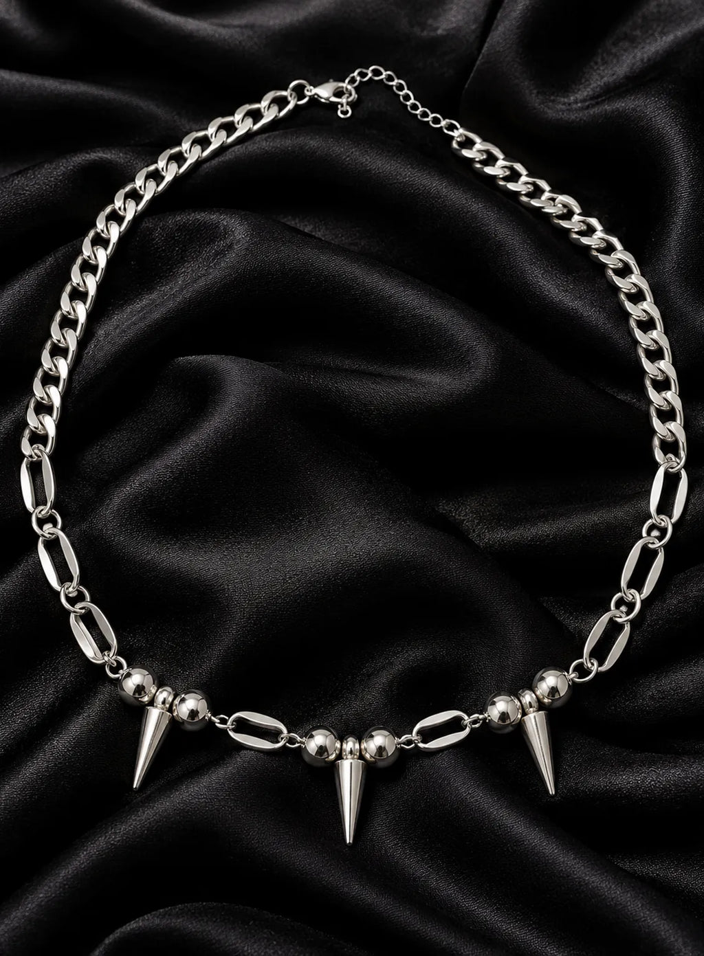 Silver Spike Chain Necklace