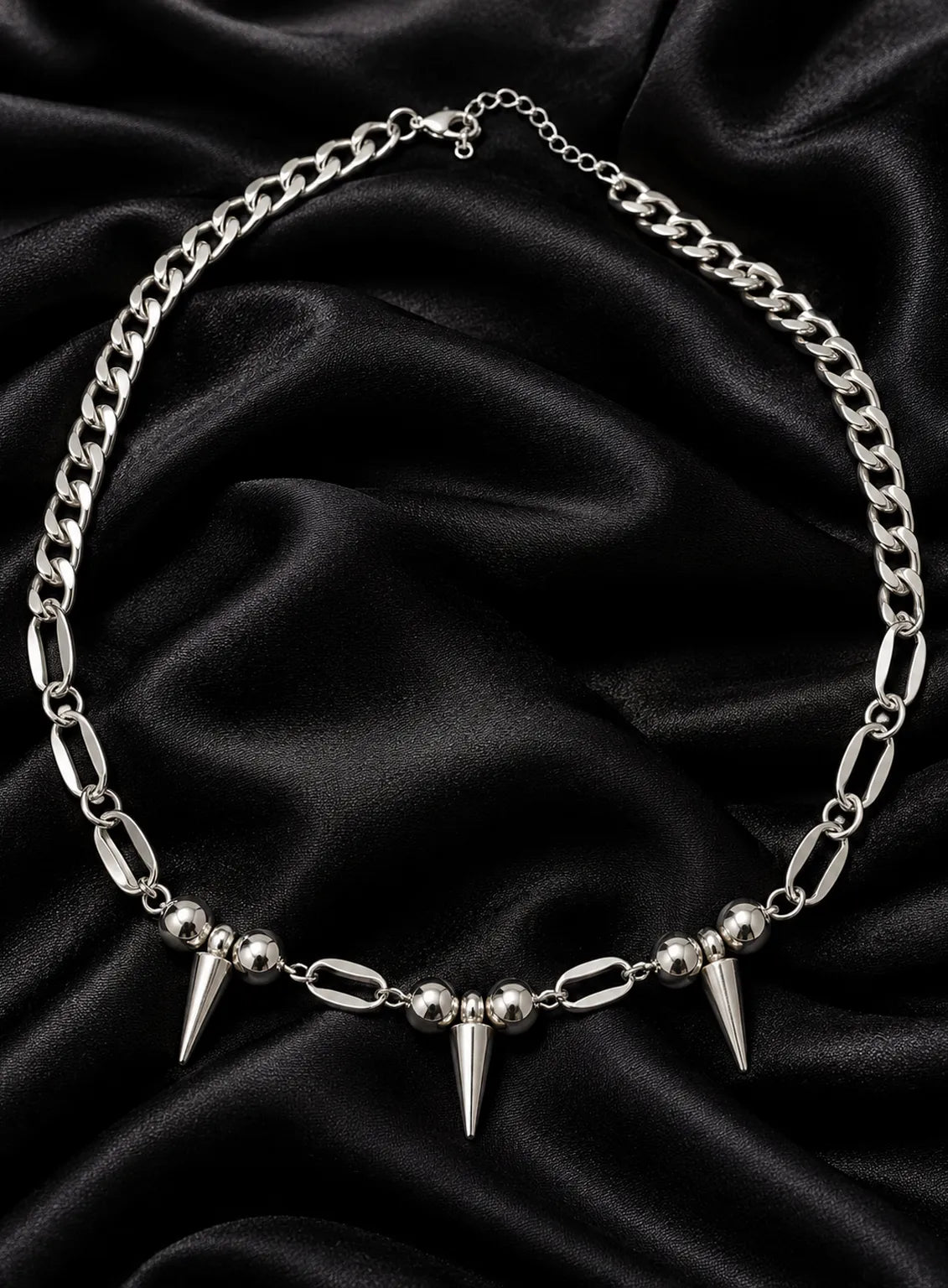 Silver Spike Chain Necklace