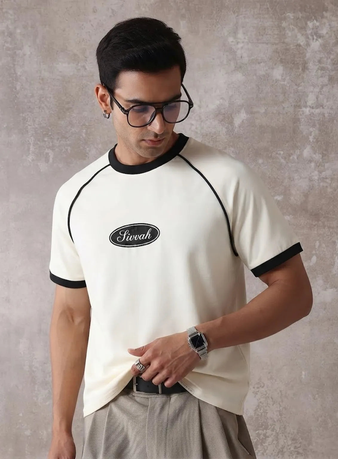 Ringer T-Shirt – White & Liner Black