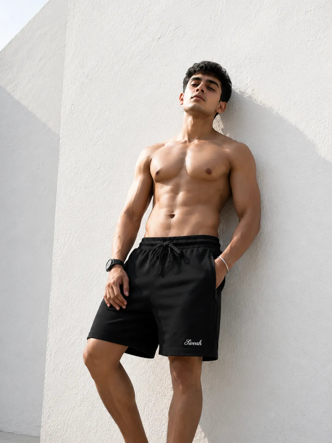 Relaxed Zip Shorts – Black