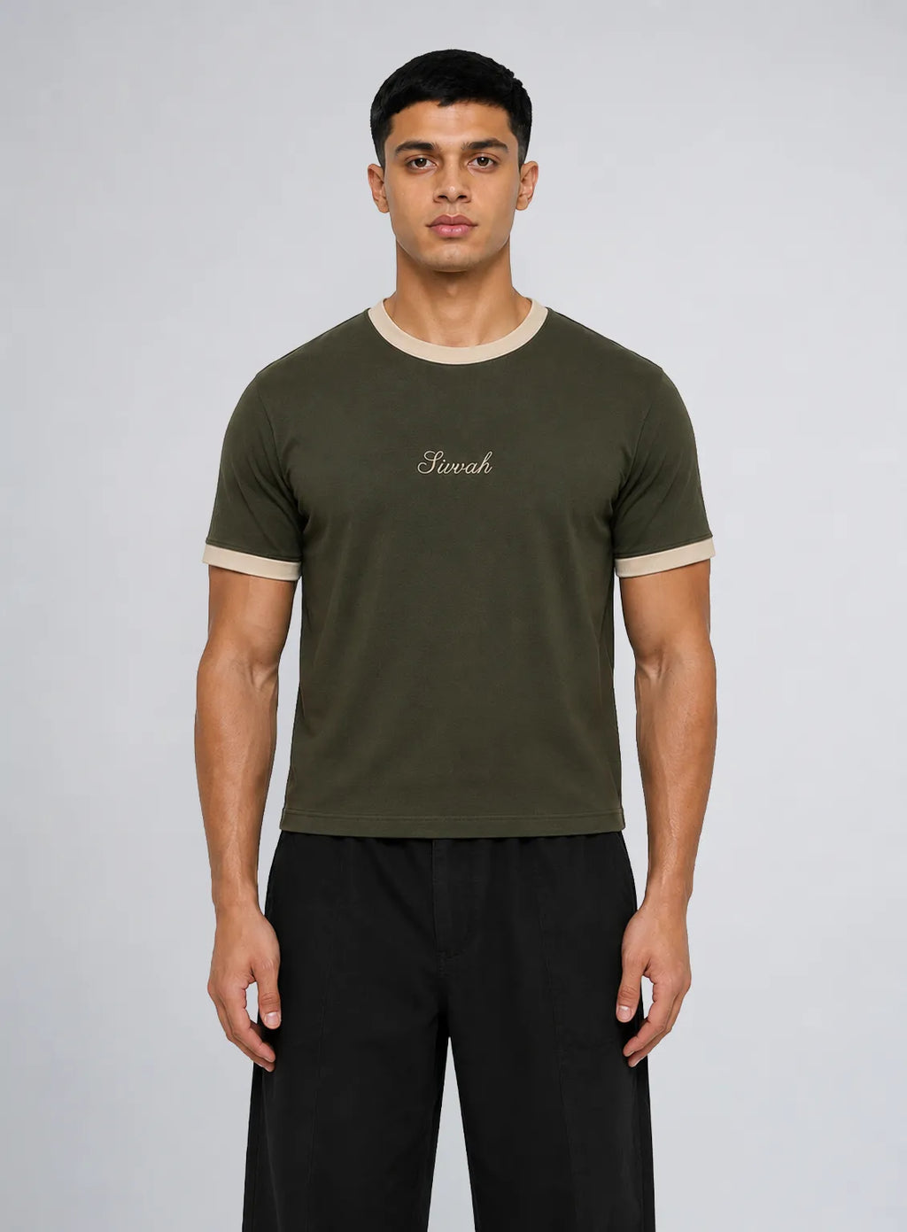 Ringer T-Shirt – Olive Sand