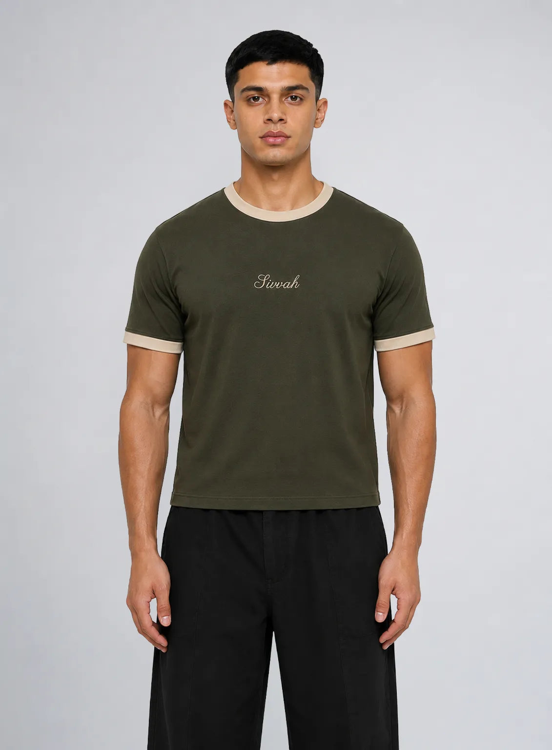 Ringer T-Shirt – Olive Sand
