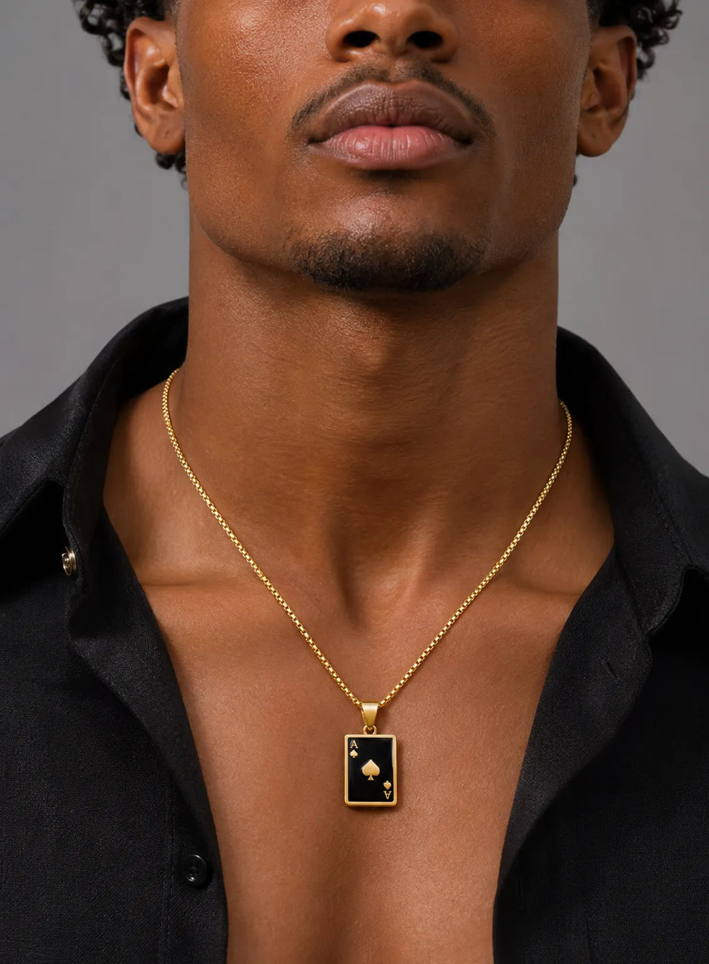 Gold Ace of Spades Pendant
