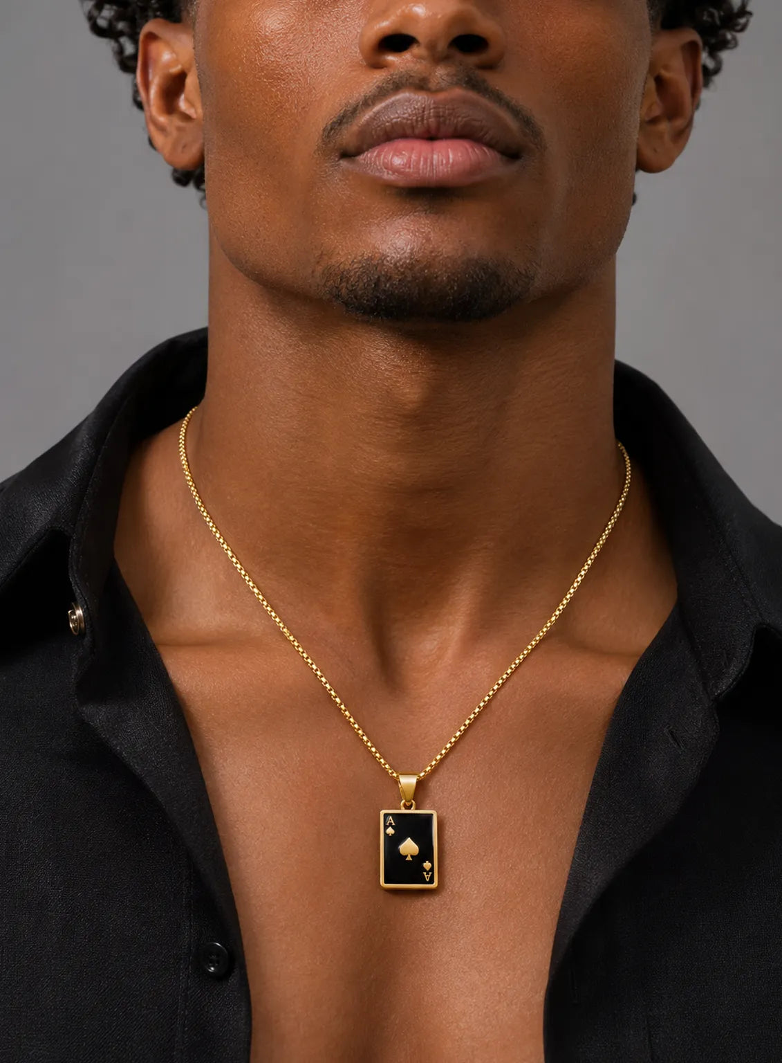 Gold Ace of Spades Pendant