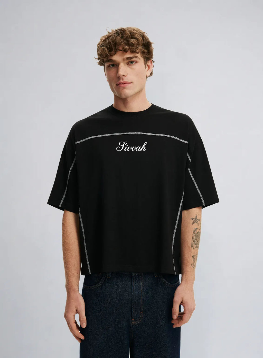 Stitch Oversized T-Shirt – Black