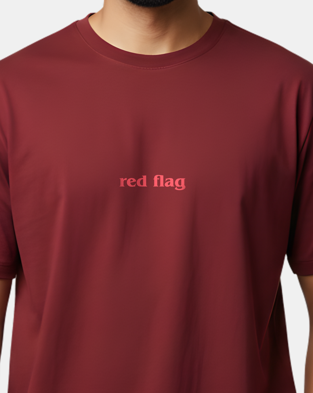 Red Flag Minimal Statement Tee – Maroon