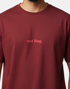 Red Flag Minimal Statement Tee – Maroon