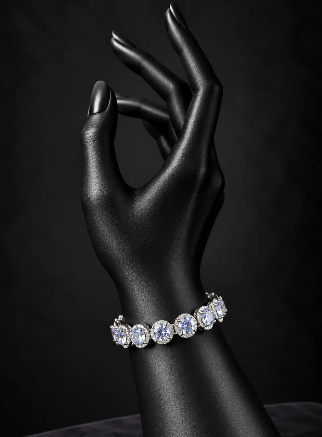 Celeste Halo Tennis Bracelet