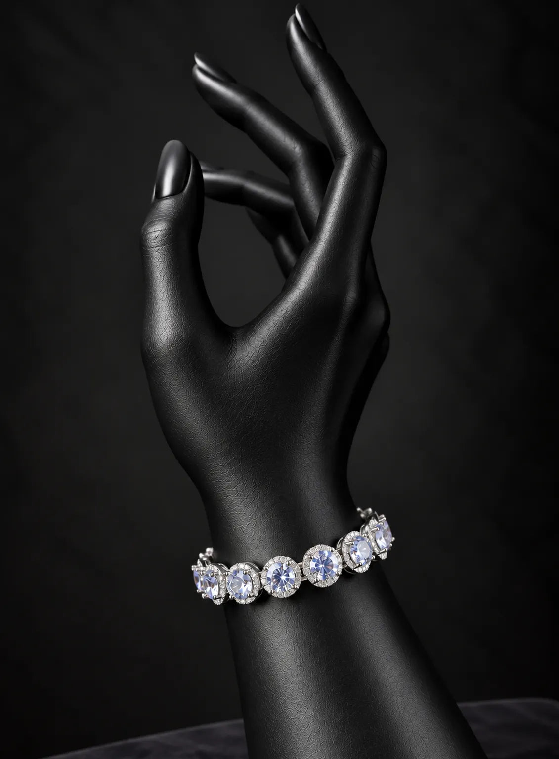 Celeste Halo Tennis Bracelet
