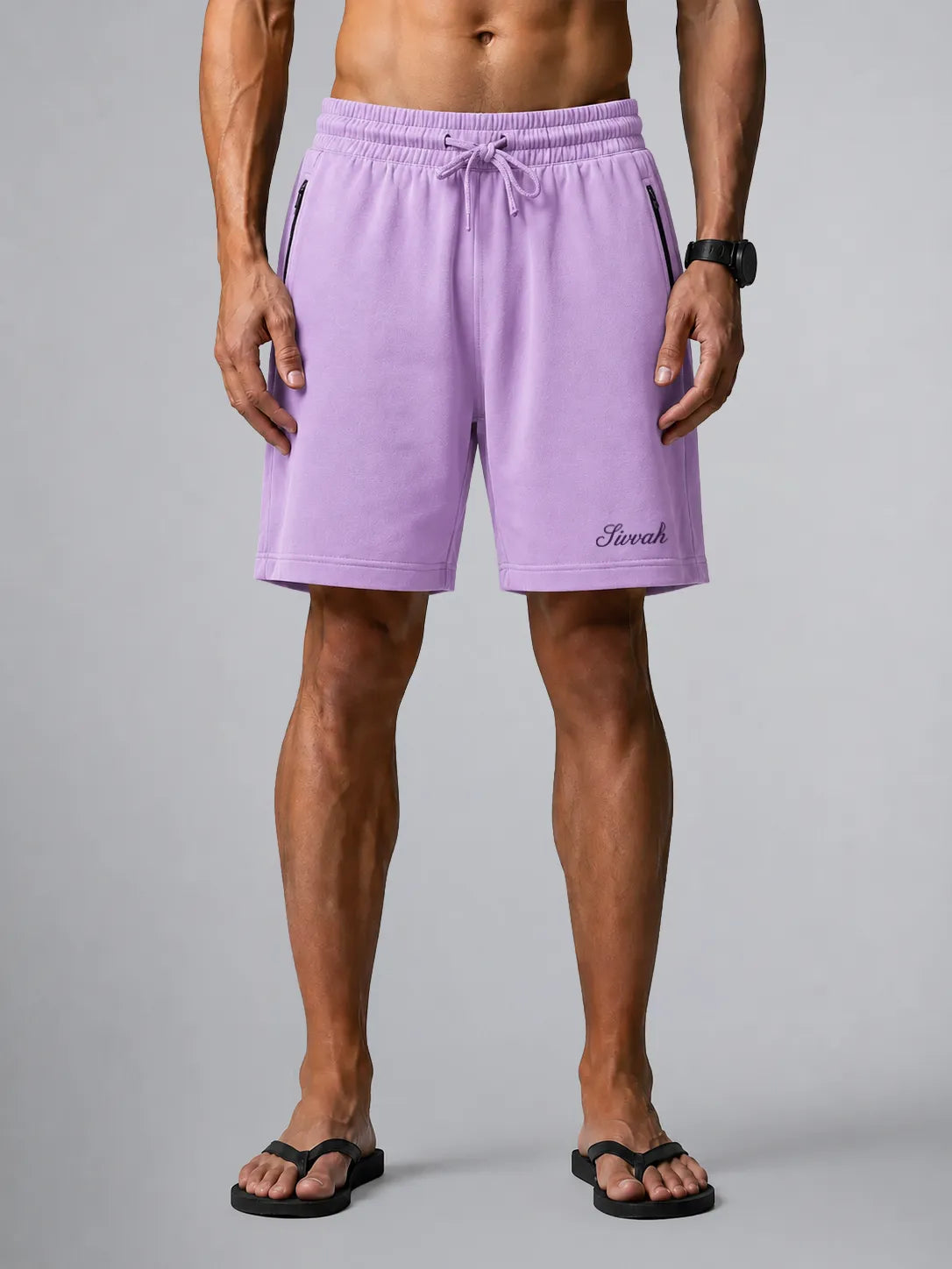 Relaxed Zip Shorts – Lavender