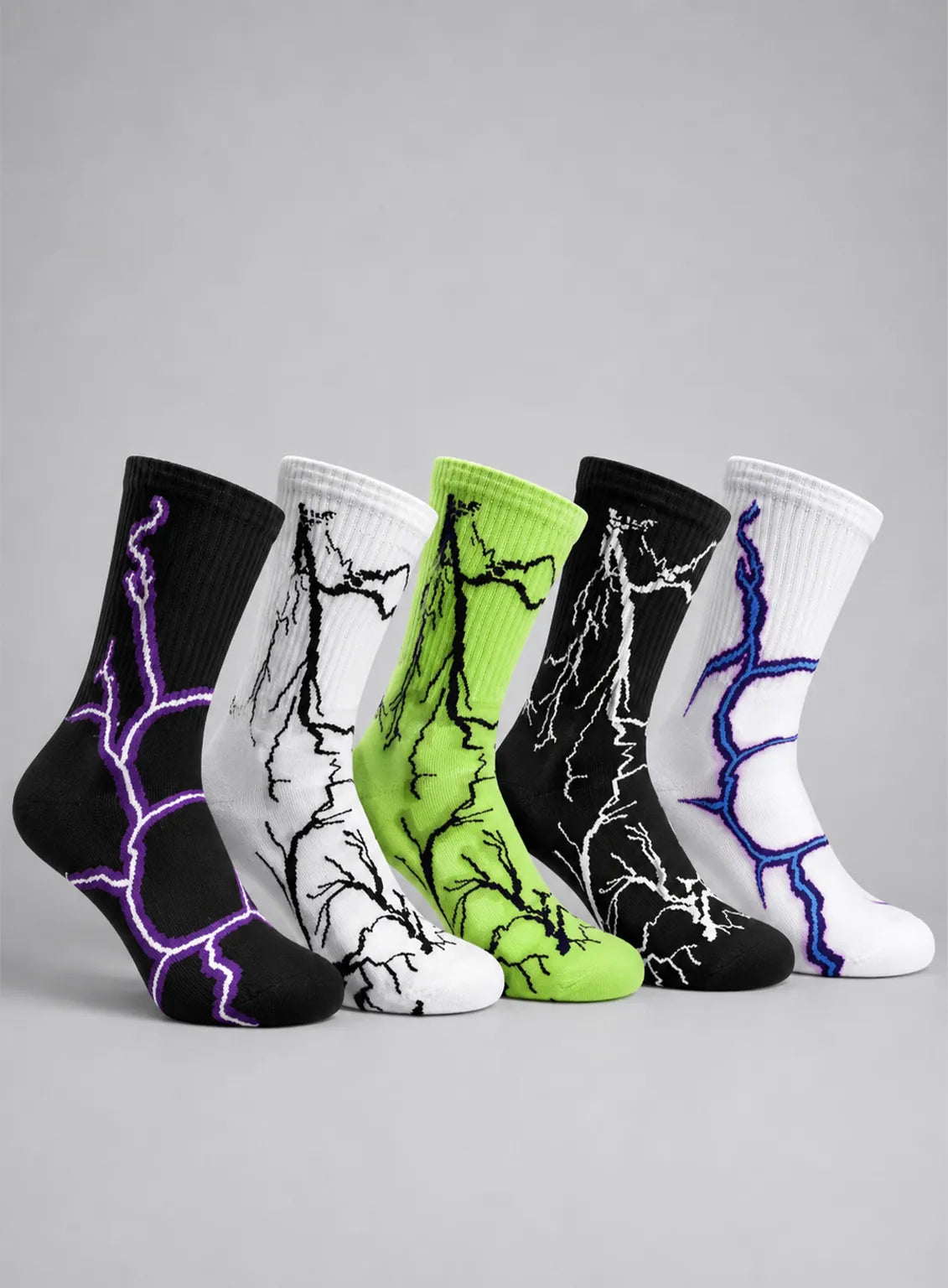 Electric Vein Crew Socks • Pack of 5