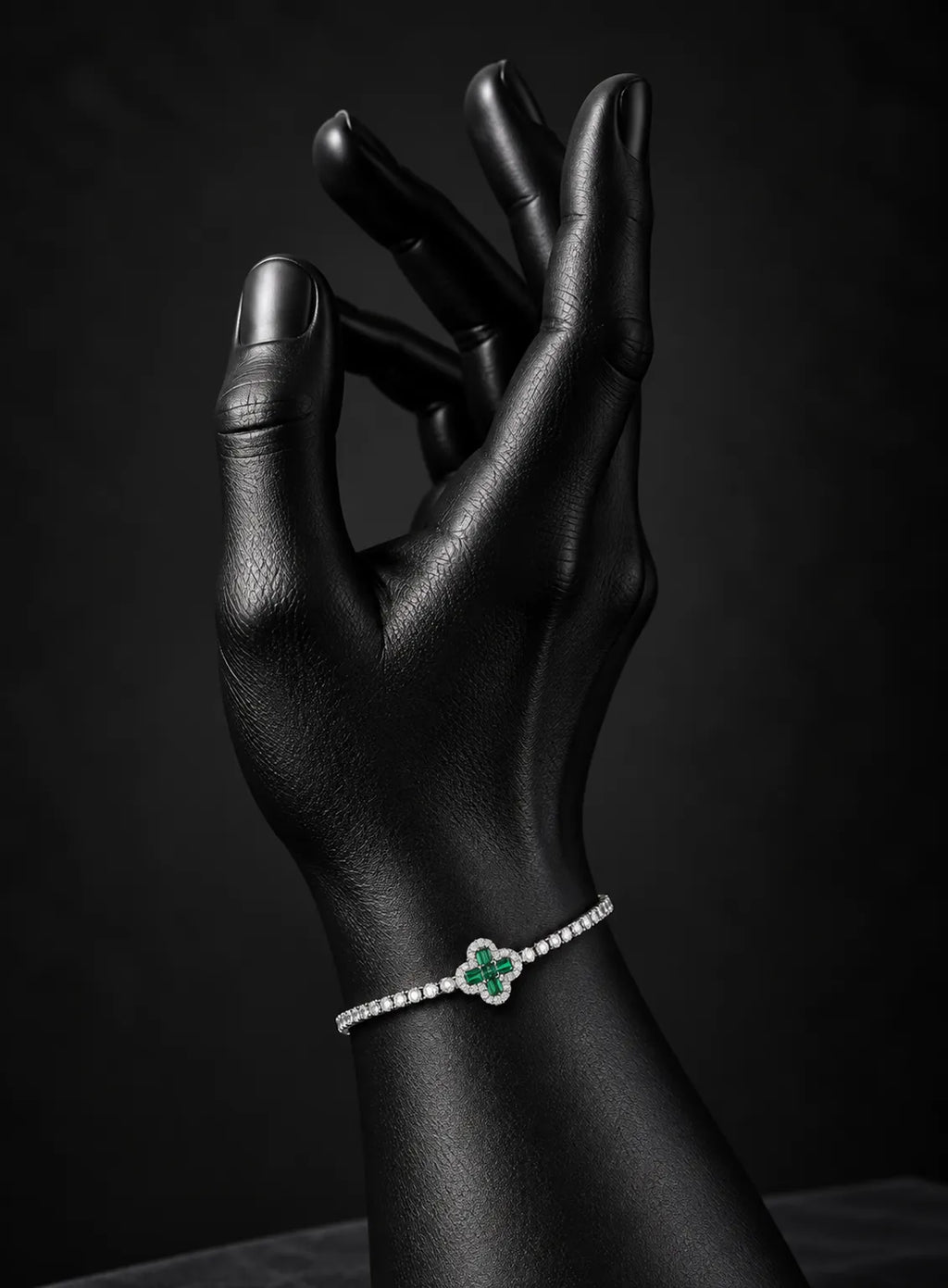 Emerald Clover Tennis Bracelet