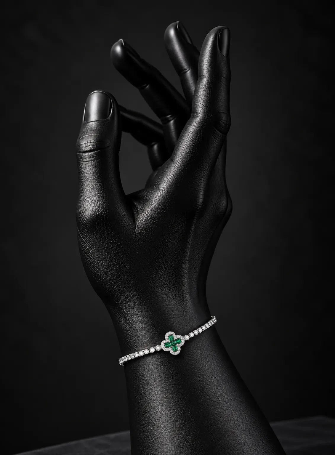 Emerald Clover Tennis Bracelet