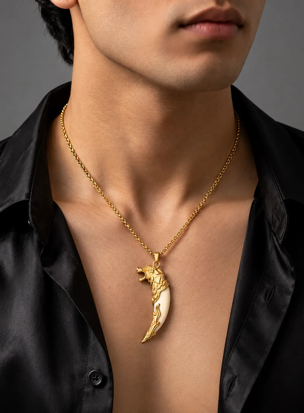 Golden Wolf Fang Necklace