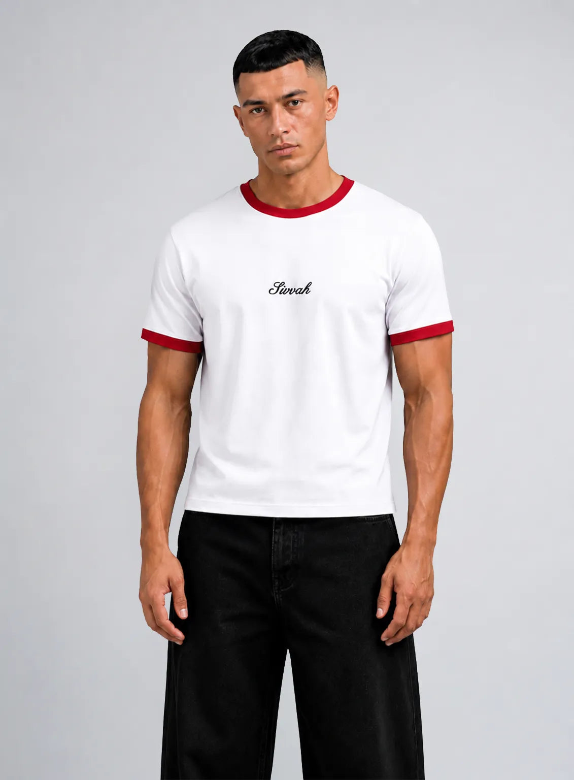 Ringer T-Shirt – White & Red
