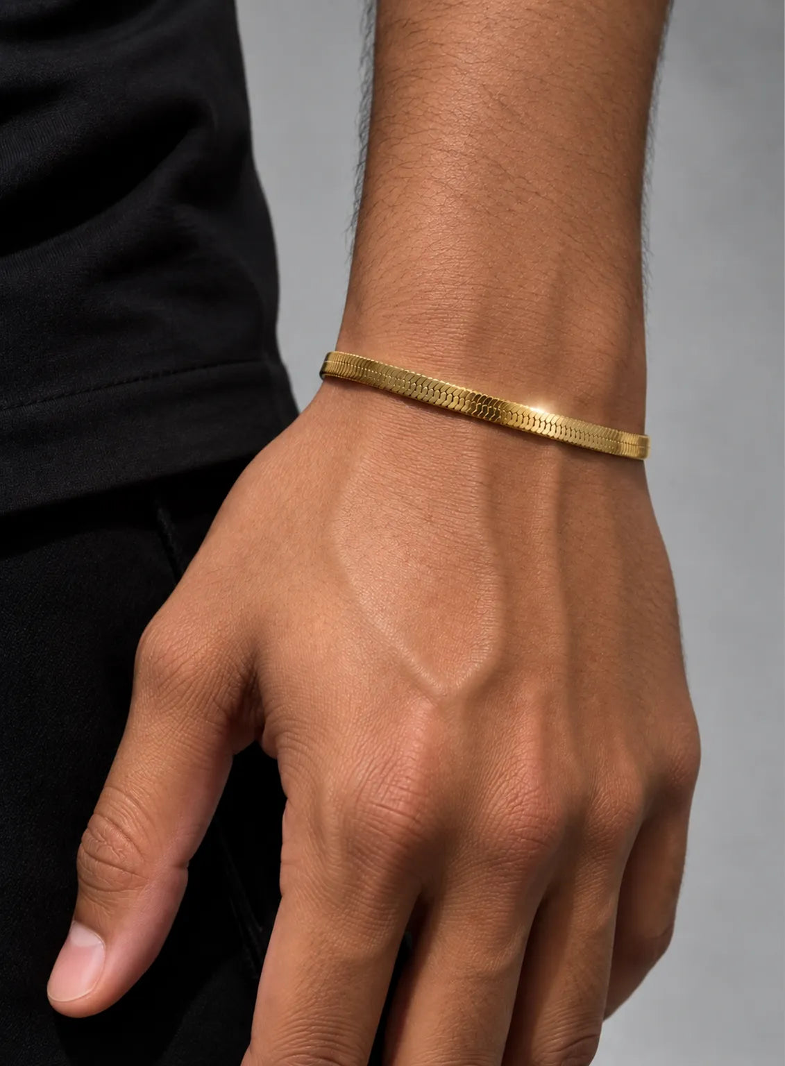 Gold Herringbone Bracelet