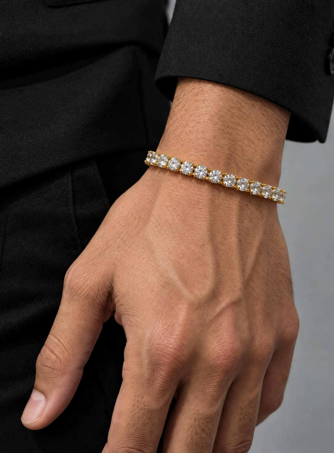 Gold Shine Tennis Bracelet