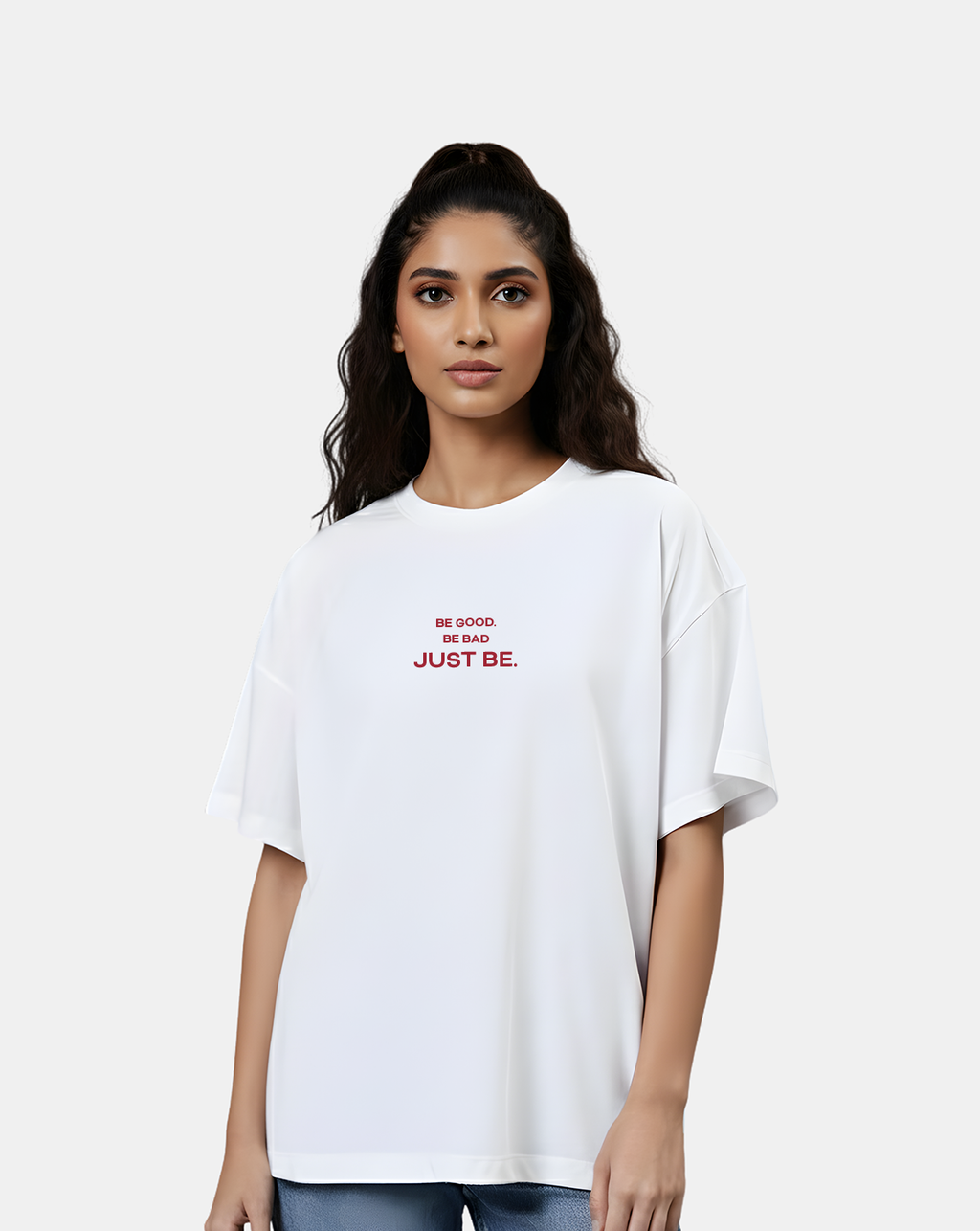 JUST BE. Minimal Statement Oversized T-Shirt