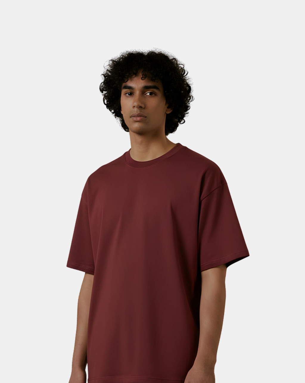 Solid: Maroon Oversized T-Shirt
