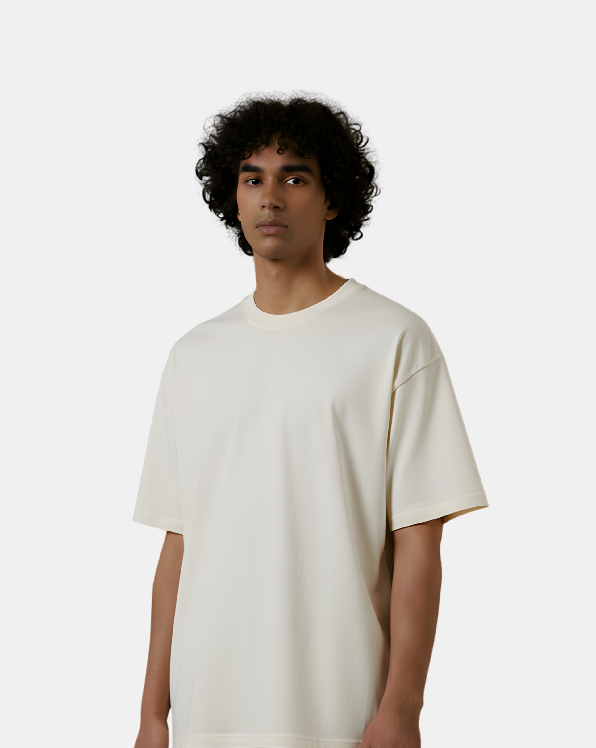 Solid: Off-White Oversized T-Shirt