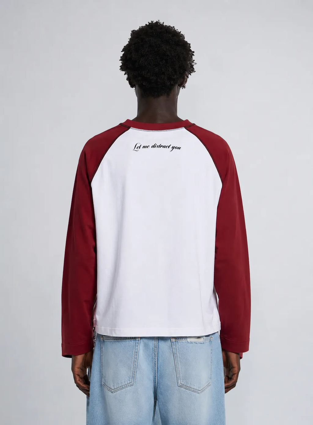 Raglan Long Sleeve T-Shirt – White & Maroon