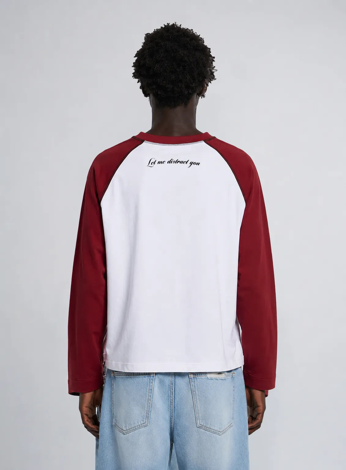 Raglan Long Sleeve T-Shirt – White & Maroon