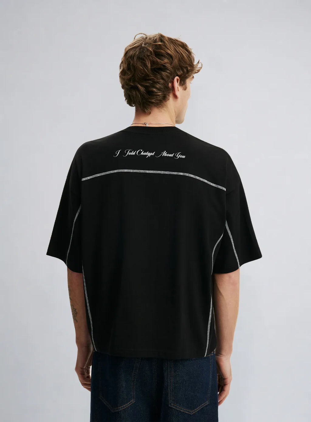 Stitch Oversized T-Shirt – Black