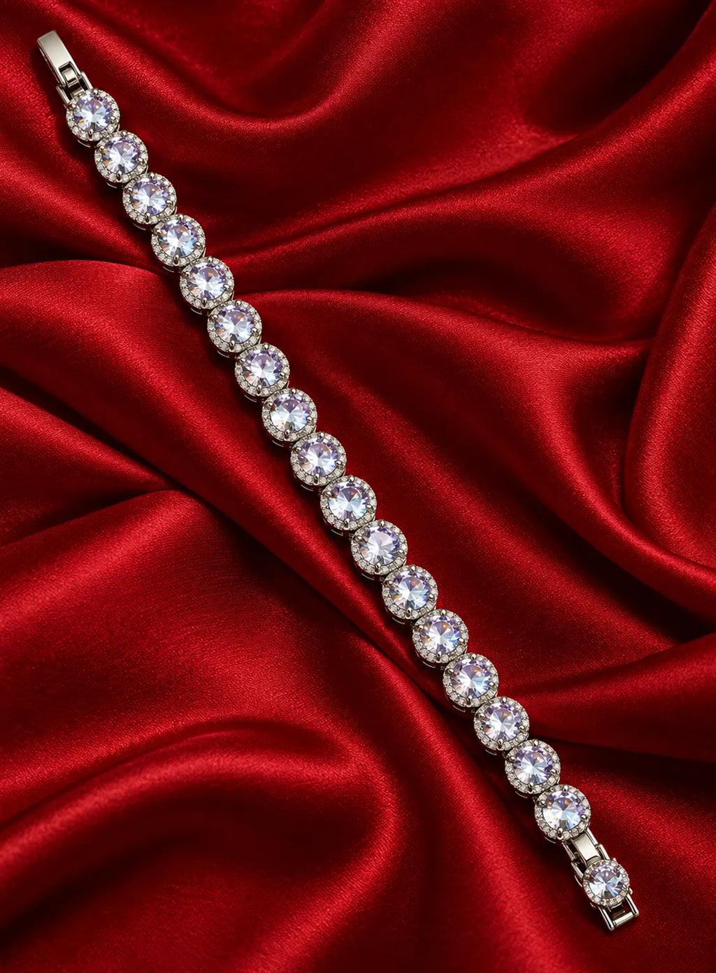Celeste Halo Tennis Bracelet
