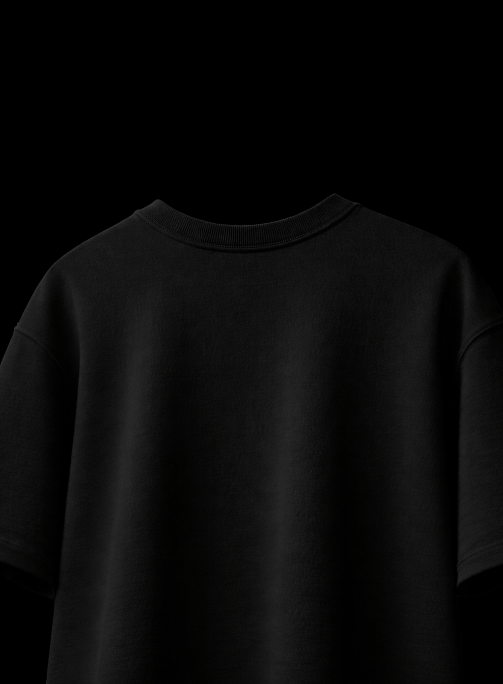 Black t-shirt on a transparent background