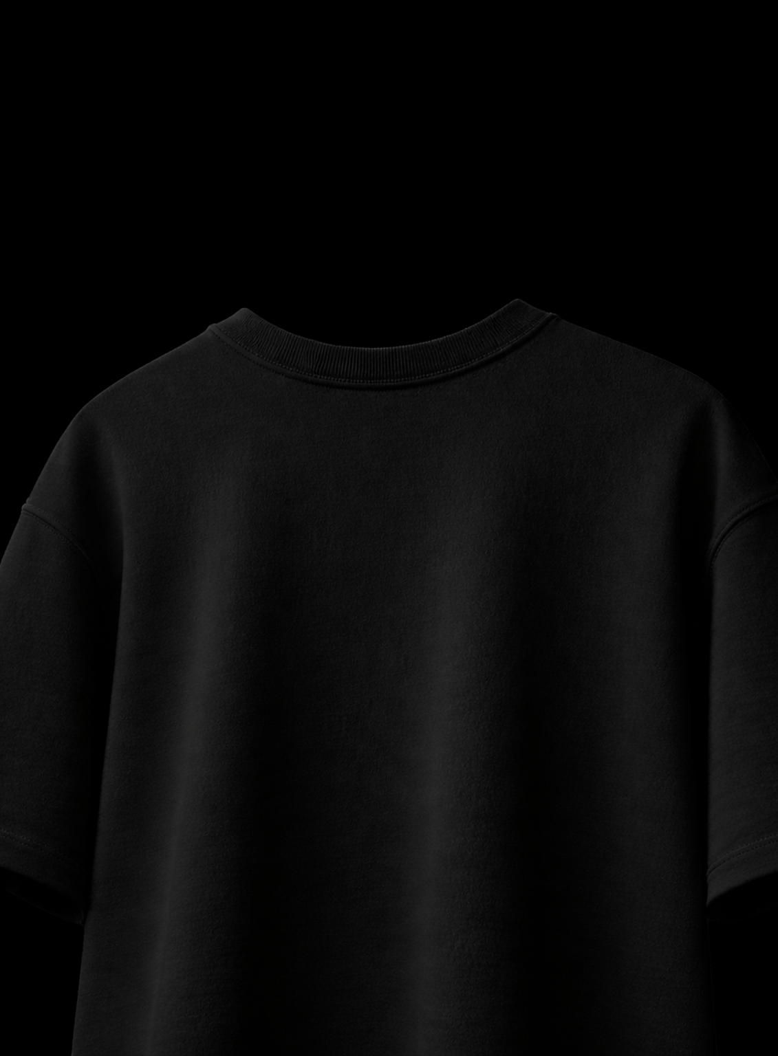 Black t-shirt on a transparent background