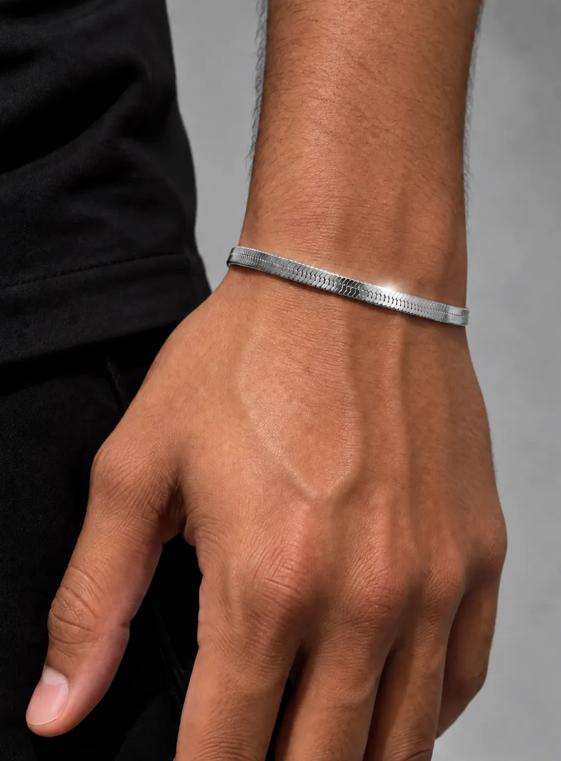 Silver Herringbone Bracelet