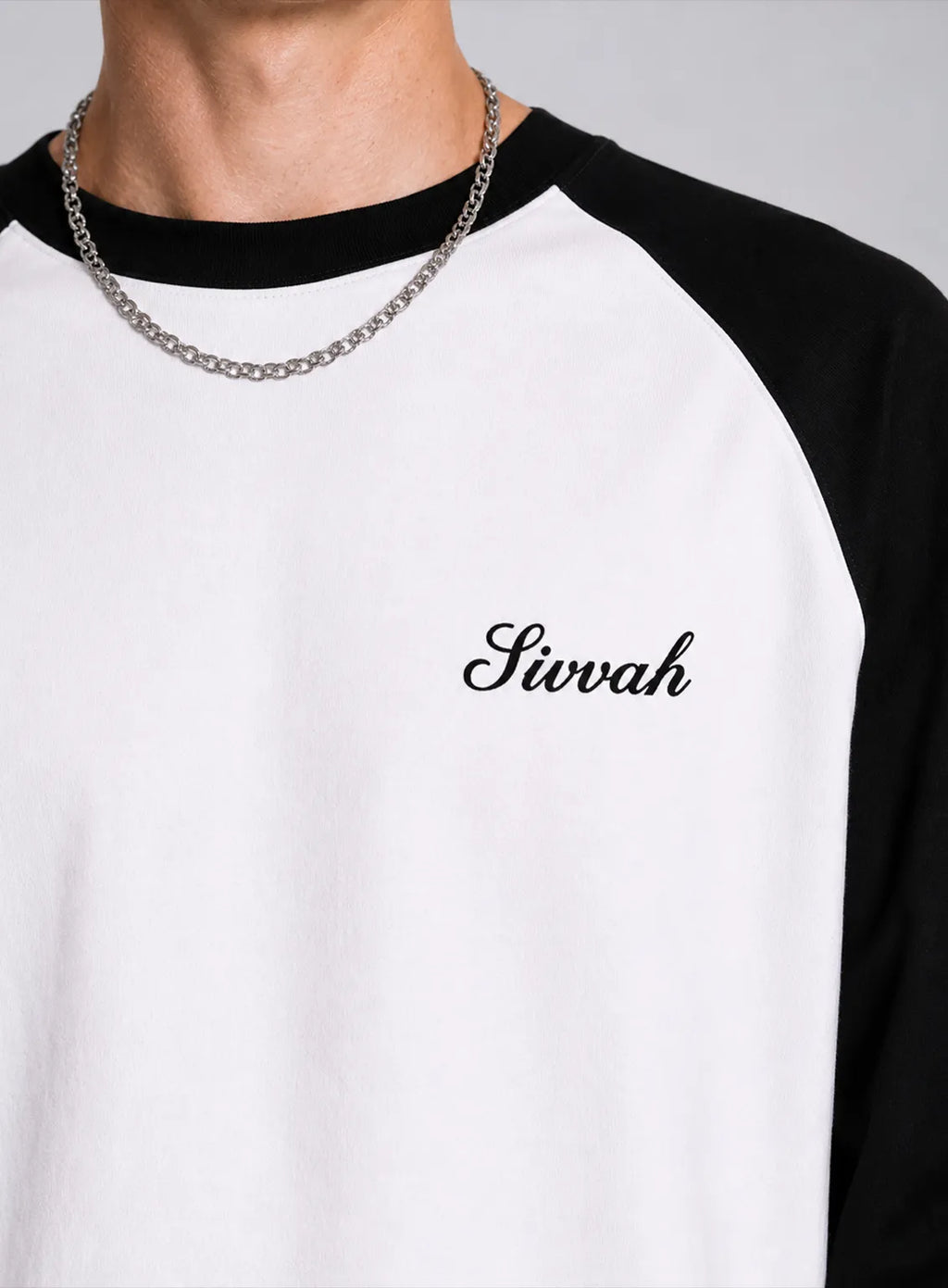 Graphic Raglan Long Sleeve Tshirt - Black