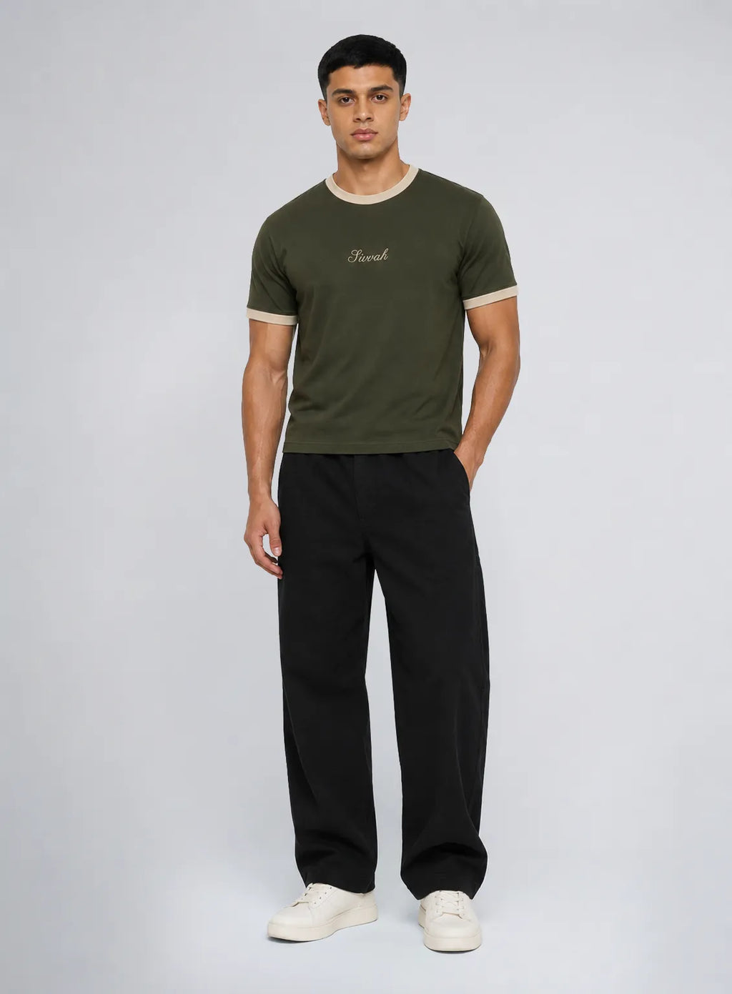 Ringer T-Shirt – Olive Sand