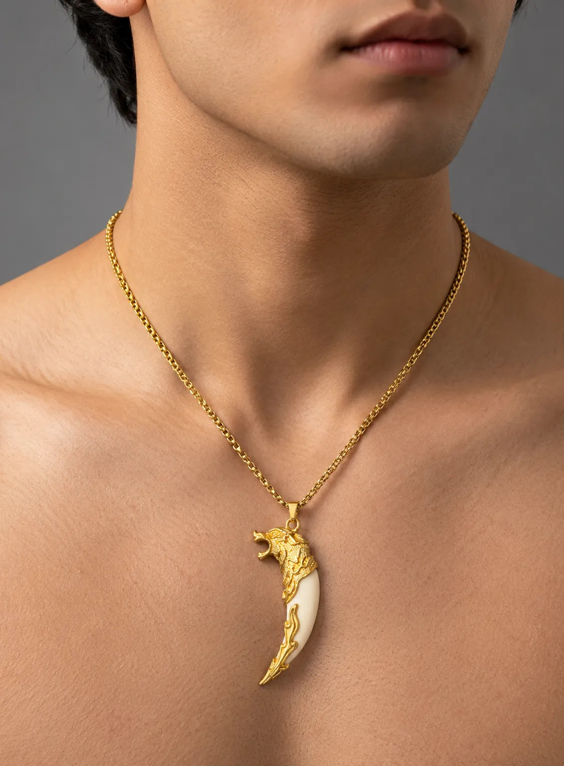 Golden Wolf Fang Necklace