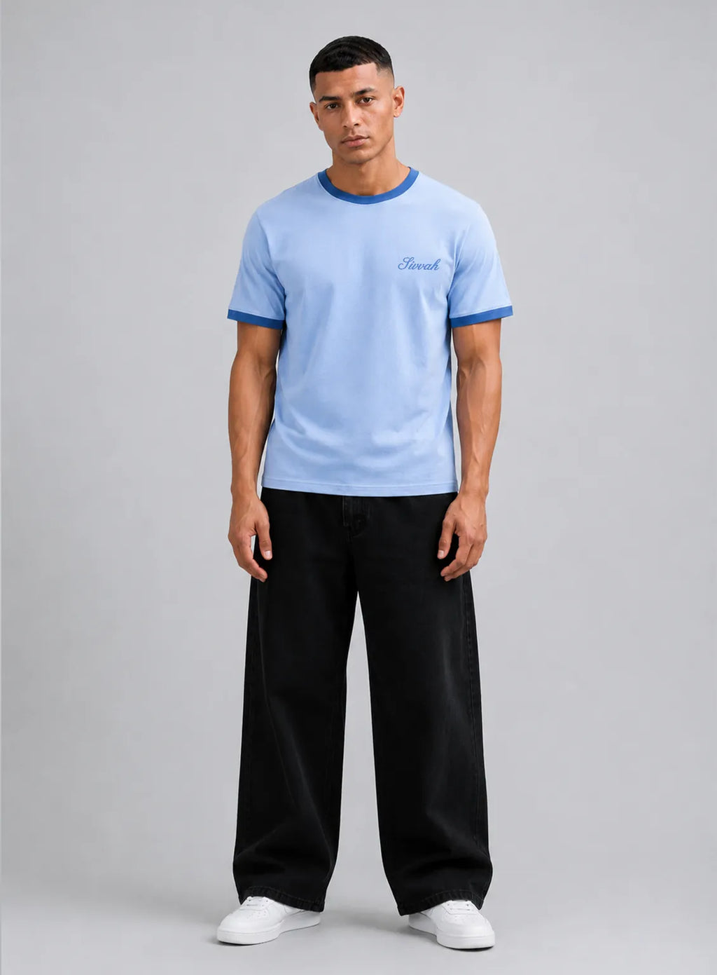Ringer T-Shirt – Sky & Royal Blue