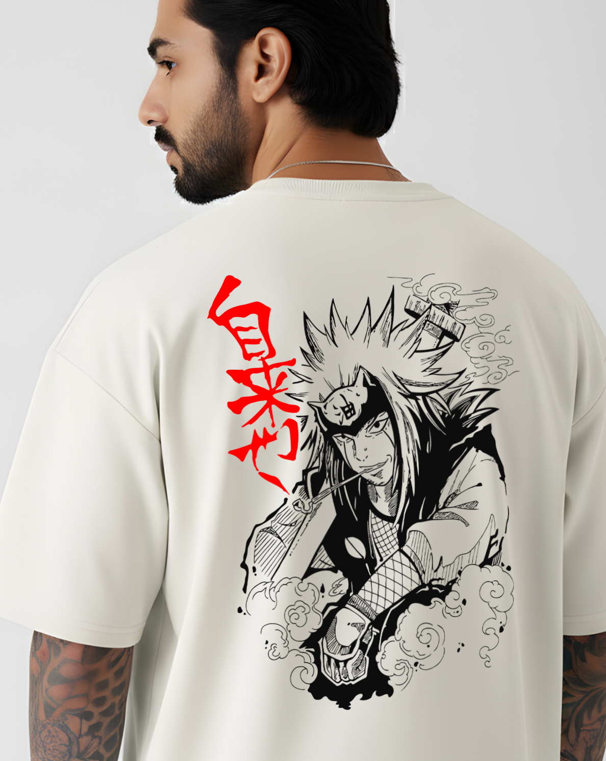 Naruto Jiraiya Sketch Art – Oversized T-Shirt