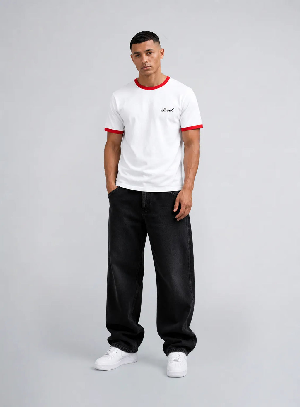 Ringer T-Shirt – White & Red