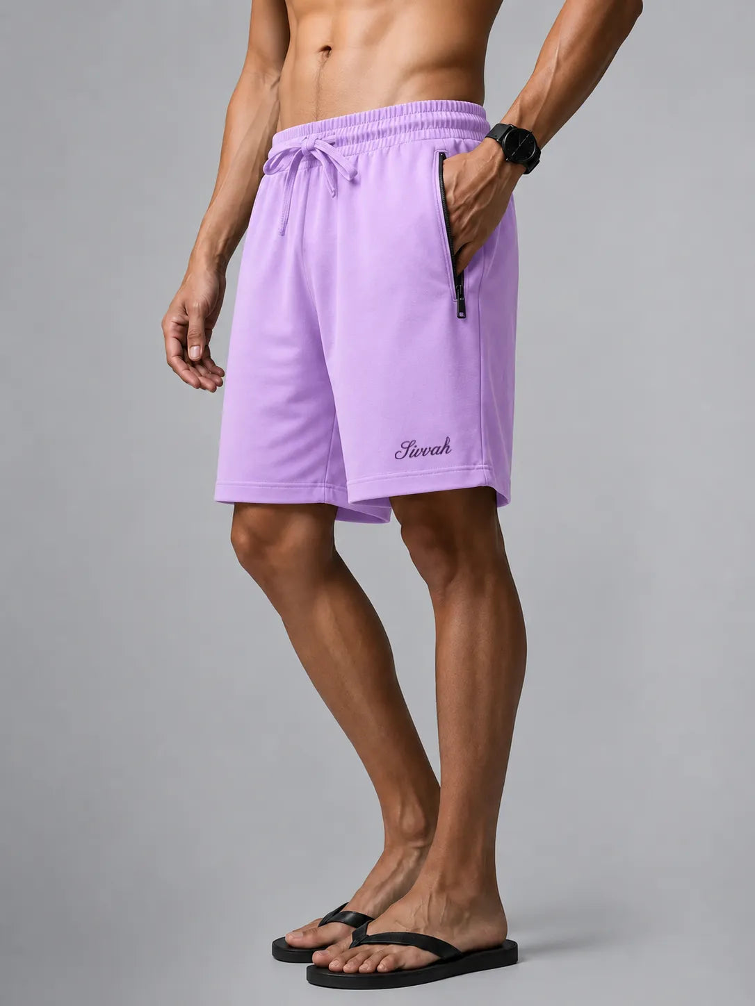 Relaxed Zip Shorts – Lavender